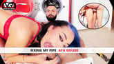 Fixing My Pipe Aya Goldie VR porn video from European Models VR