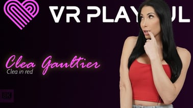 Clea in red VR porn video from VR Playful studio
