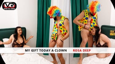 My Gift Today A Rosa Deep clown VR porn video from European Models VR studio