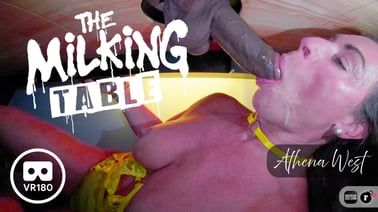 The Milking Table - Athena West VR porn video from FBOMB VR studio