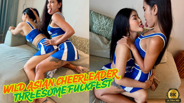 Wild Asian Cheerleader Threesome Fuckfest VR porn video from AsianSexVR studio