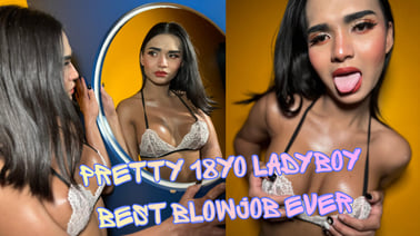 [Trans] Pretty 18yo Ladyboy Best Blowjob Ever [Passthrough] VR porn video from LadyBoyTime studio